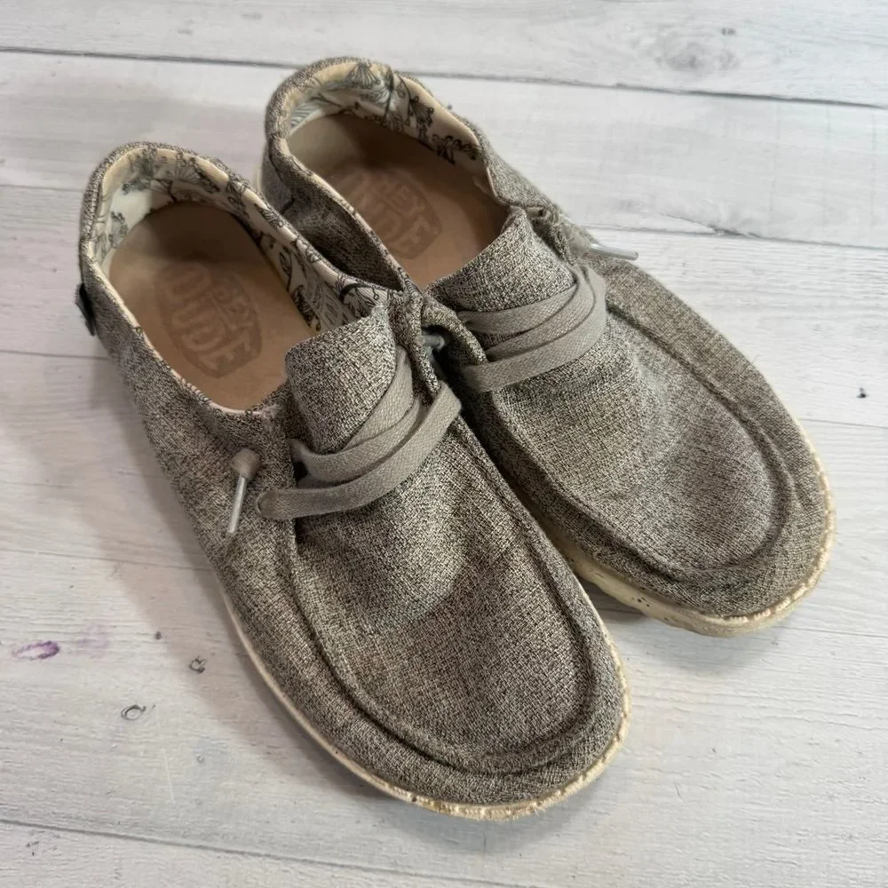 Hey dude Wendy linen blend‎ shoes youth size 5